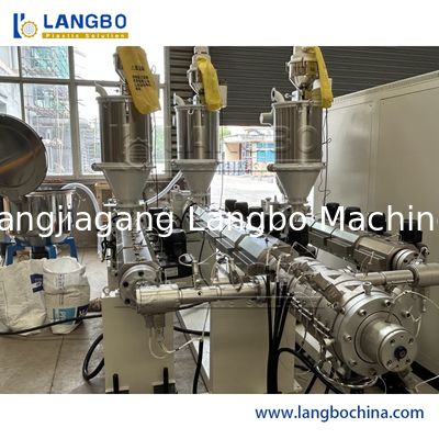 प्लास्टिक पीपीआर पाइप बाहर निकालना लाइन एबीबी इन्वर्टर डबल स्क्रू विभिन्न व्यास