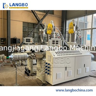 प्लास्टिक पीपीआर पाइप बाहर निकालना लाइन एबीबी इन्वर्टर डबल स्क्रू विभिन्न व्यास