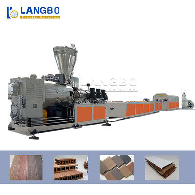 पीवीसी / डब्ल्यूपीसी प्रोफाइल एक्सट्रूज़न लाइन सीमेंस मोटर डबल स्क्रू डिजाइन